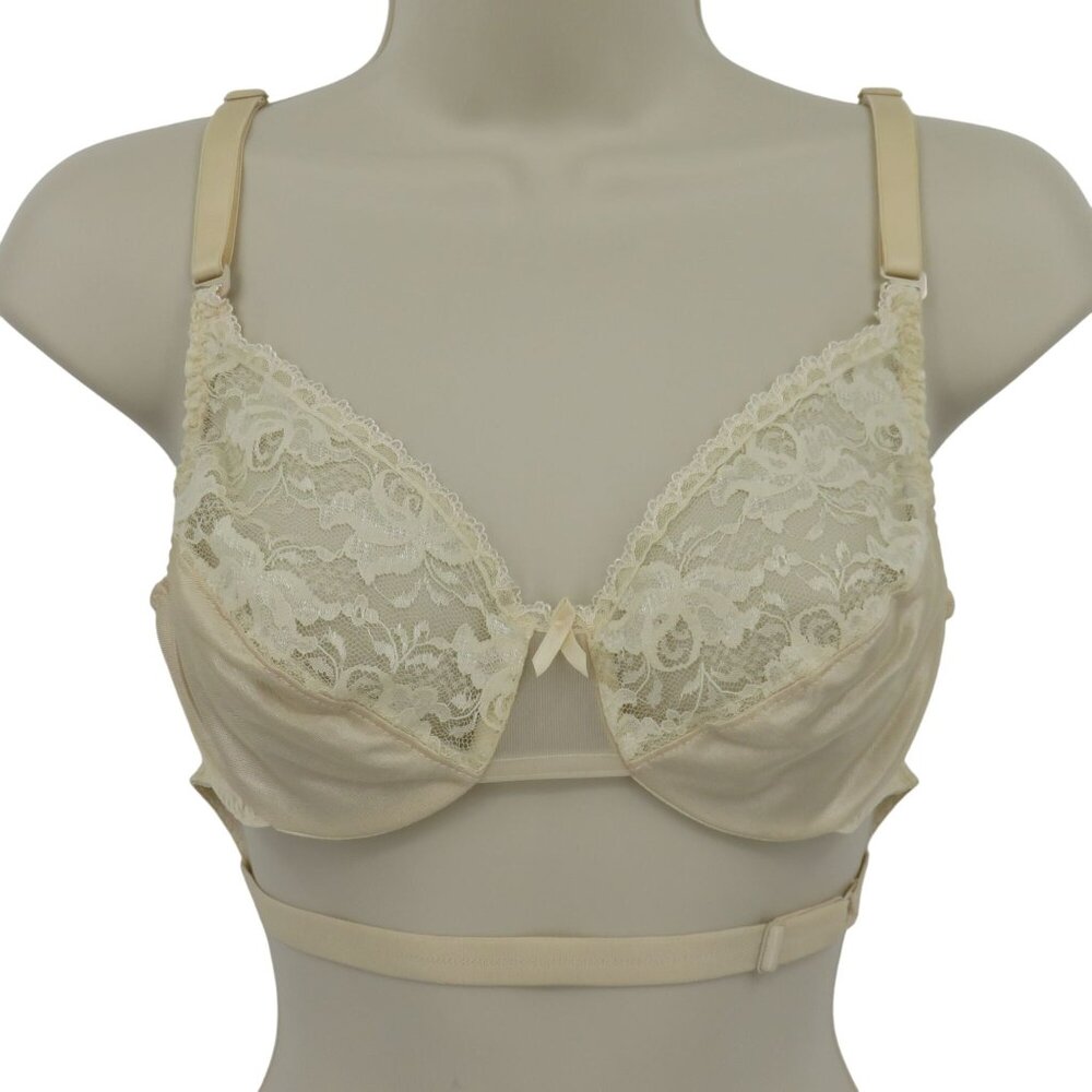VTG Backless Smoothie 34B Bra Style 164 Cream Flower Floral Lace Unlined Women